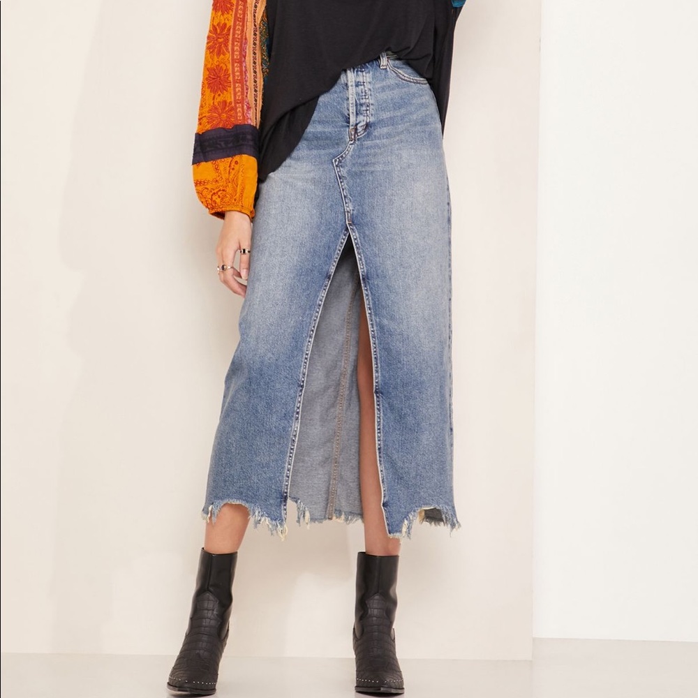 Free People Rhiannon Denim Maxi